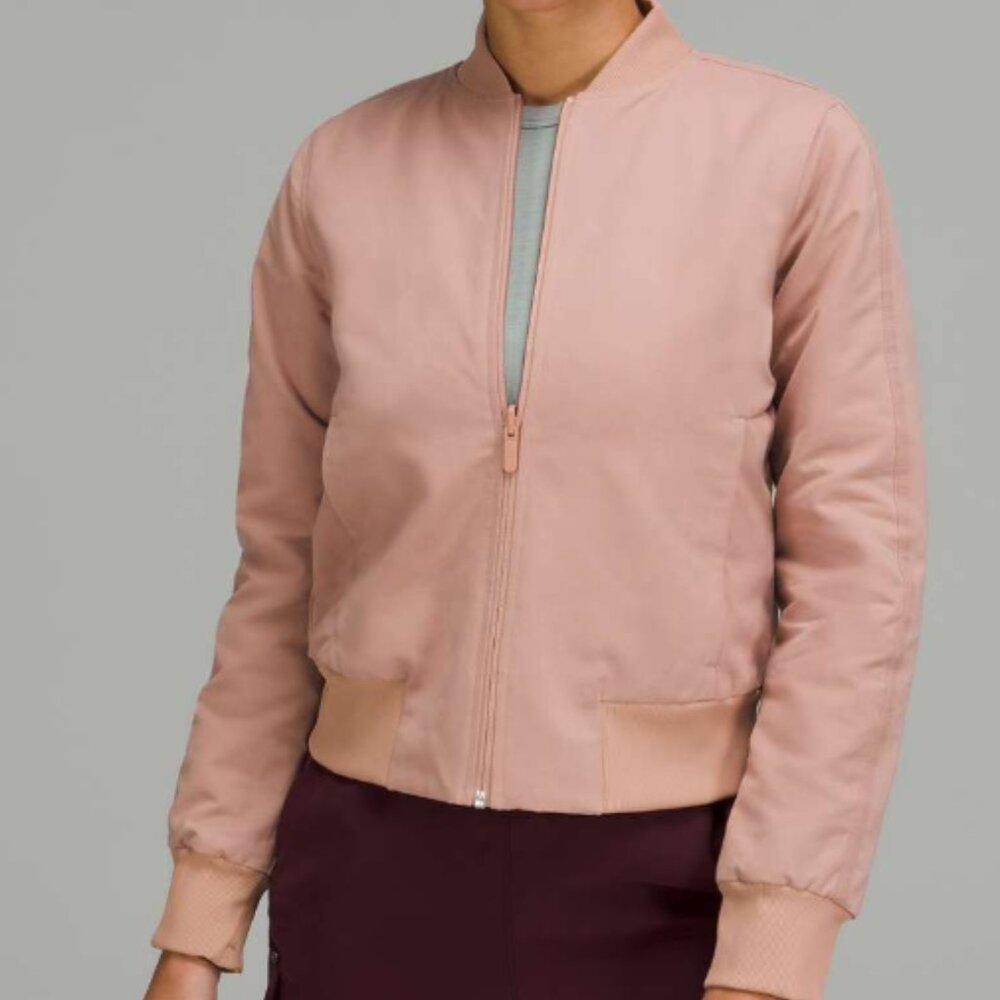 100. Lululemon Non-Stop Cotton Bomber Jacket Pink Clay